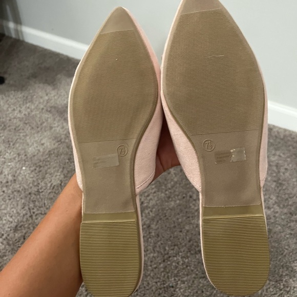 NWOT Pink Suede Ballet Flats with Bow - Picture 5 of 6